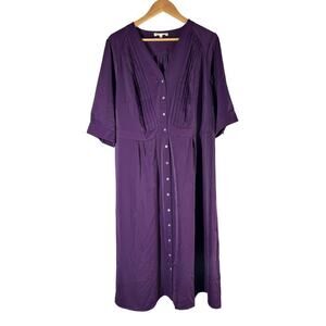 standards & practices Maxi Shirt Dress Deep Purple Plus Size 1X